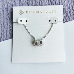 Kendra Scott Bailey White CZ Pave Pendant Necklace in Silver